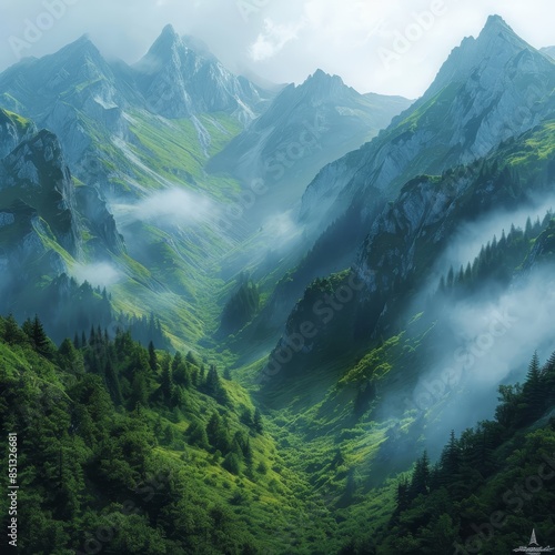 Ethereereal Serenity: Vast Mountain Valleys photo