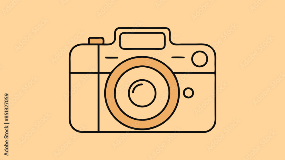 A photography line art camera illustration, ideal for photography blogs. A photography line art camera illustration, ideal for photography blogs.