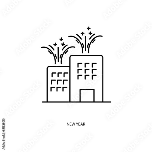new year concept line icon. Simple element illustration. new year concept outline symbol design.