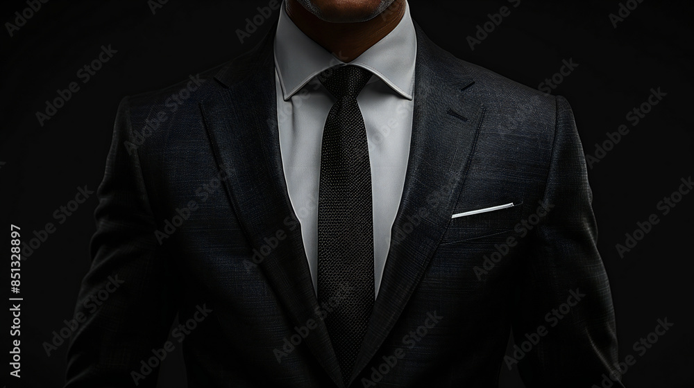 Men wearing tuxedos standing in the background in a close up photo Men wearing tuxedos standing in the background in a close up photo