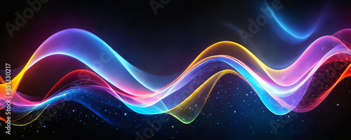 multicolor glitter waves