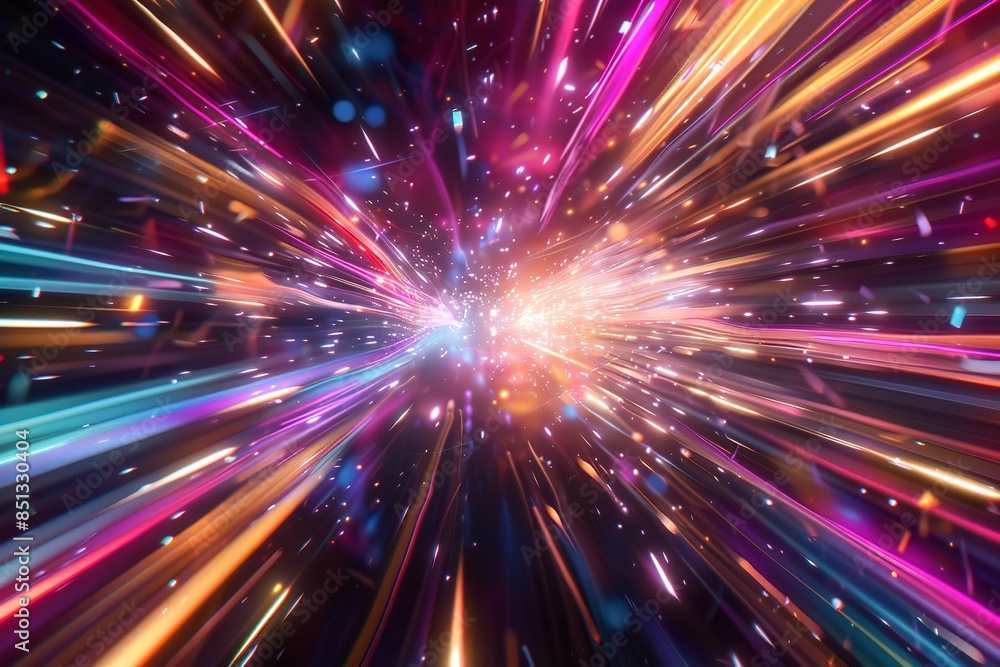Hyperspace space warp backdrop with light speed and color. Generative Ai Hyperspace space warp backdrop with light speed and color. Generative Ai