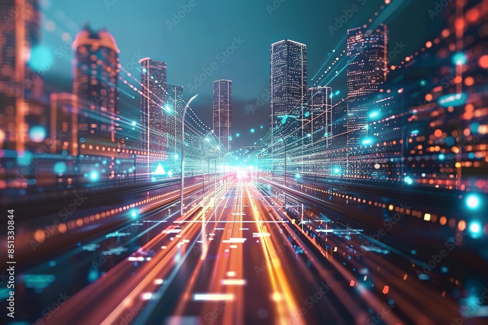 High-speed digital city with power and information. Generative Ai High-speed digital city with power and information. Generative Ai