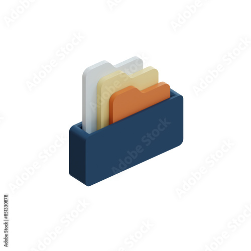 3D Isometric Folder Icon photo