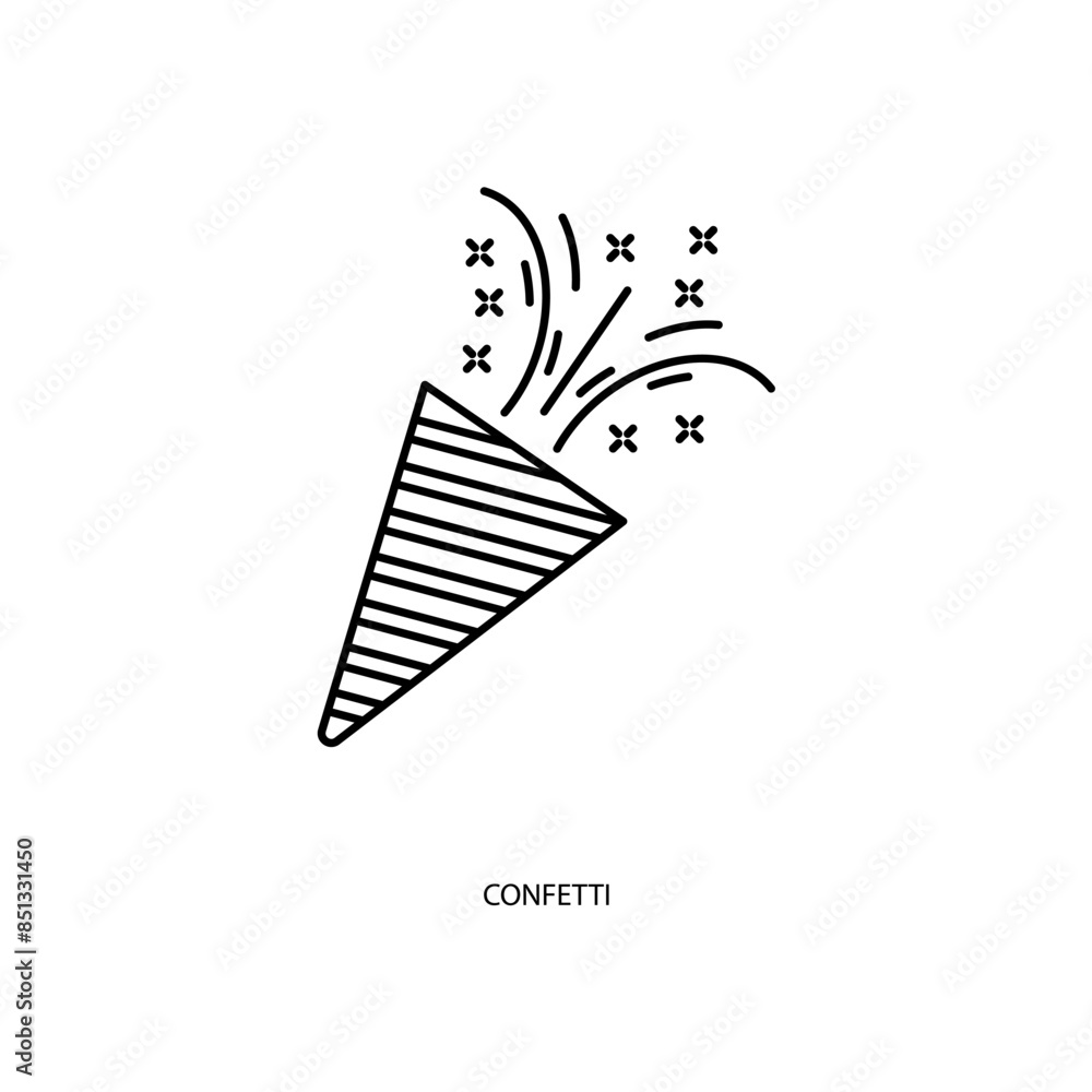 Obraz premium confetti concept line icon. Simple element illustration. confetti concept outline symbol design.
