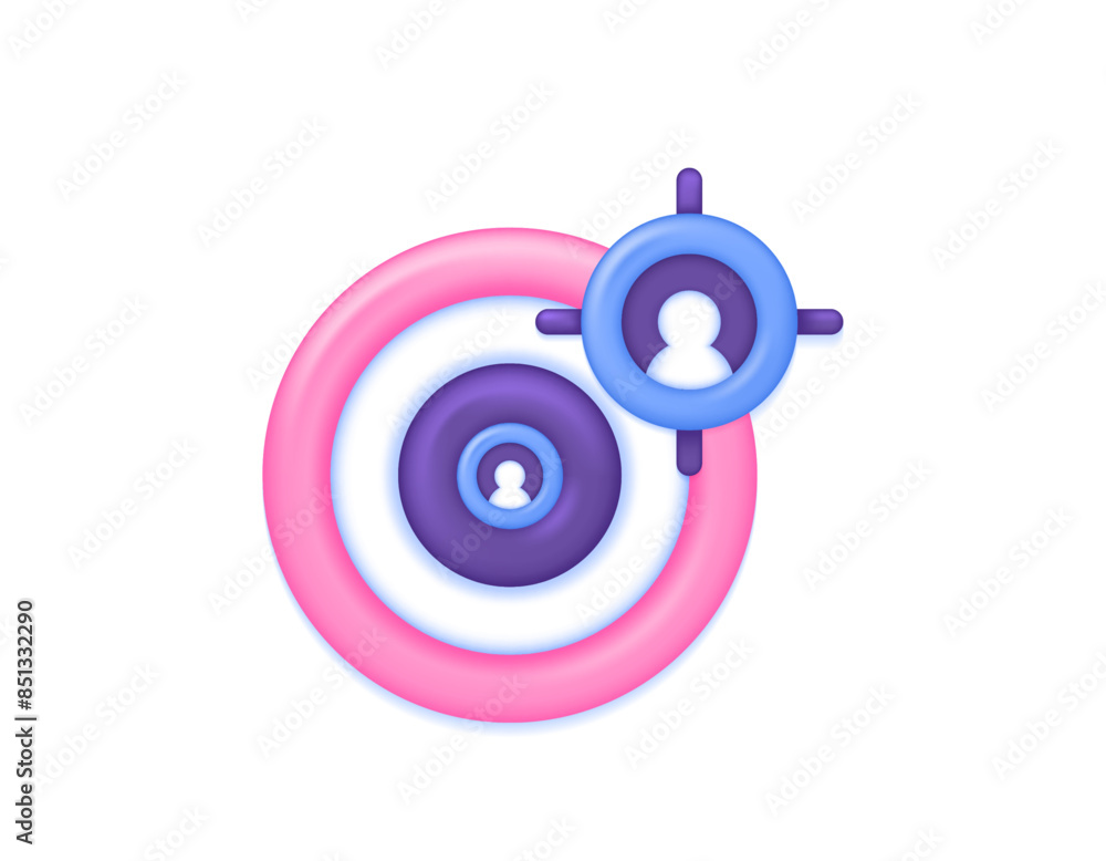 the concept of objective and target. mission attracts client interest. target customer or audience. illustration of arrow board and person symbol. symbol or icon. minimalist 3d concept design. graphic the concept of objective and target. mission attracts client interest. target customer or audience. illustration of arrow board and person symbol. symbol or icon. minimalist 3d concept design. graphic