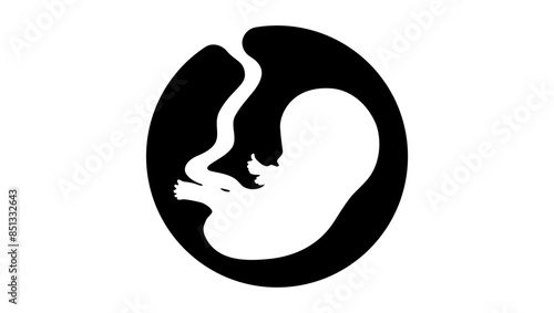 Obstetrics and gynecology  Sign, black isolated silhouette