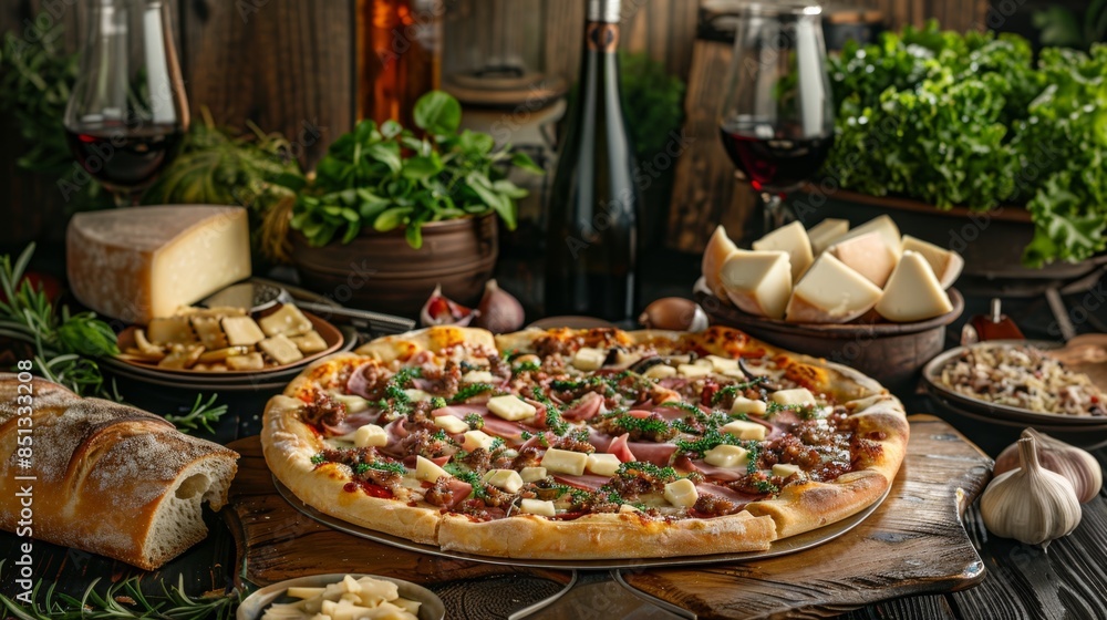 The delicious gourmet pizza The delicious gourmet pizza