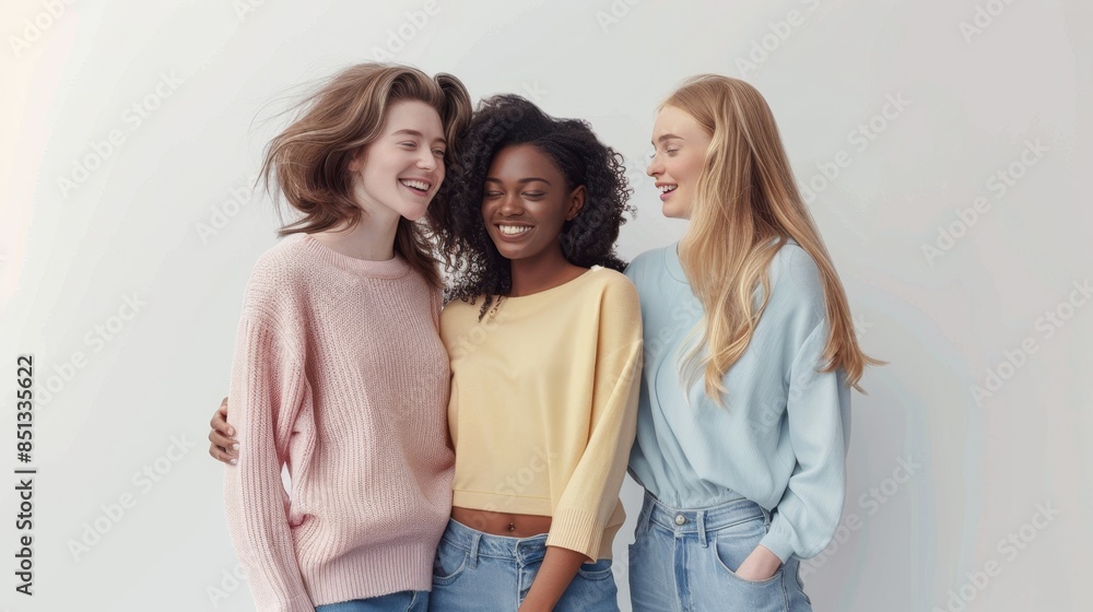 The smiling diverse friends The smiling diverse friends