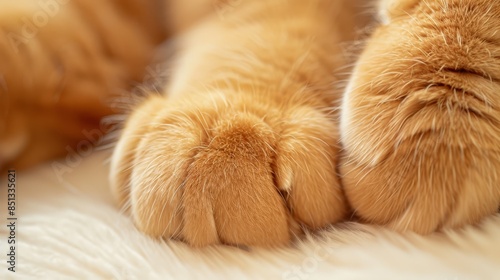 The cat's fluffy paws