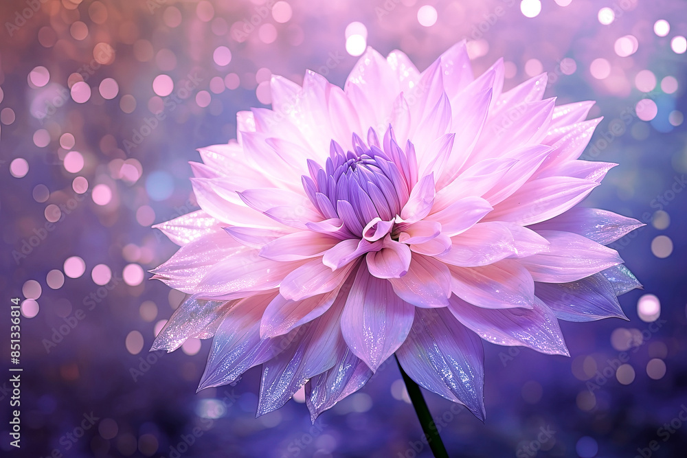 Beautiful pink dahlia flower on bokeh background. Generative Ai Beautiful pink dahlia flower on bokeh background. Generative Ai