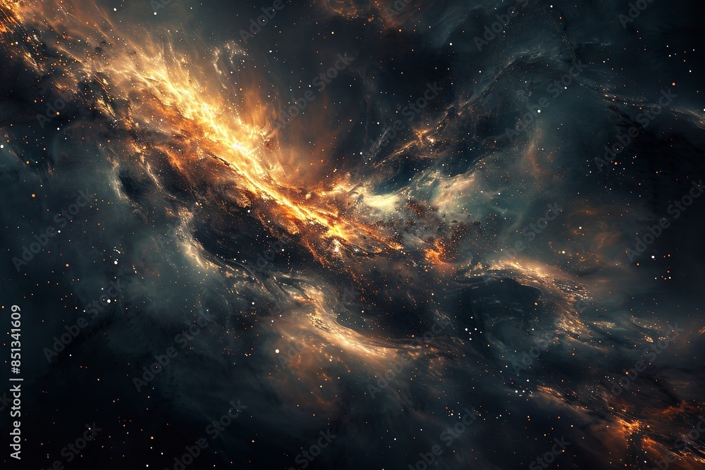 Obraz premium Creating a cascade of space dust reaction that gracefully. Generative Ai