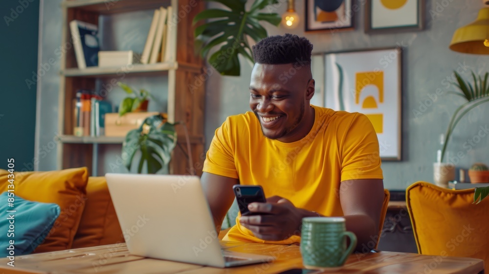 The man using laptop The man using laptop