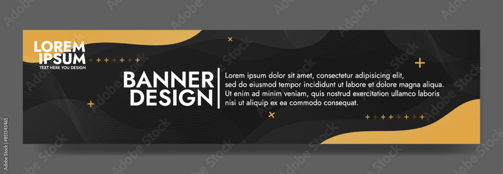 Fotografie Captivating gradient wave banner template showcases a dynamic, color shifting wa
