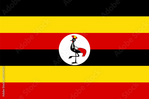 Vector flag of Uganda. Symbol of patriotism and freedom. Vector illustration of Uganda flag