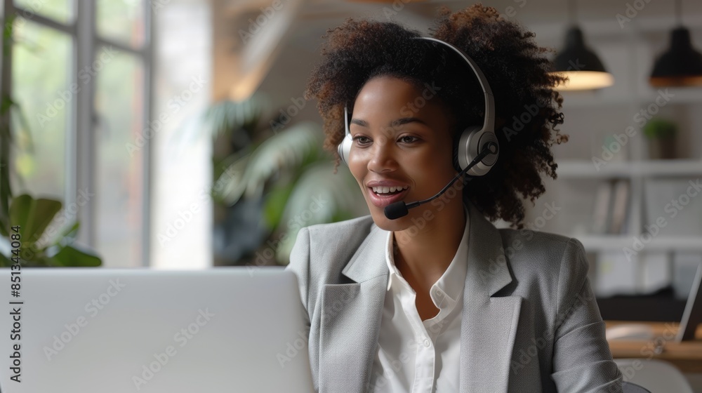 The smiling customer service professional The smiling customer service professional