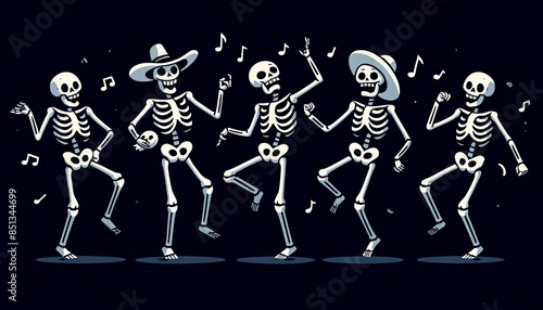 Halloween Dancing Skeletons Fun photo