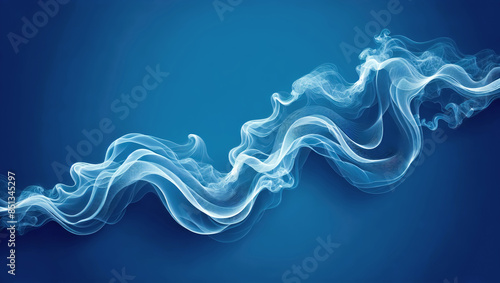 Wallpaper Mural smoke wave abstract blue flat full design background presentation for text Torontodigital.ca