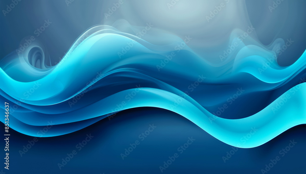Fototapeta premium smoke wave abstract blue flat full design background presentation for text