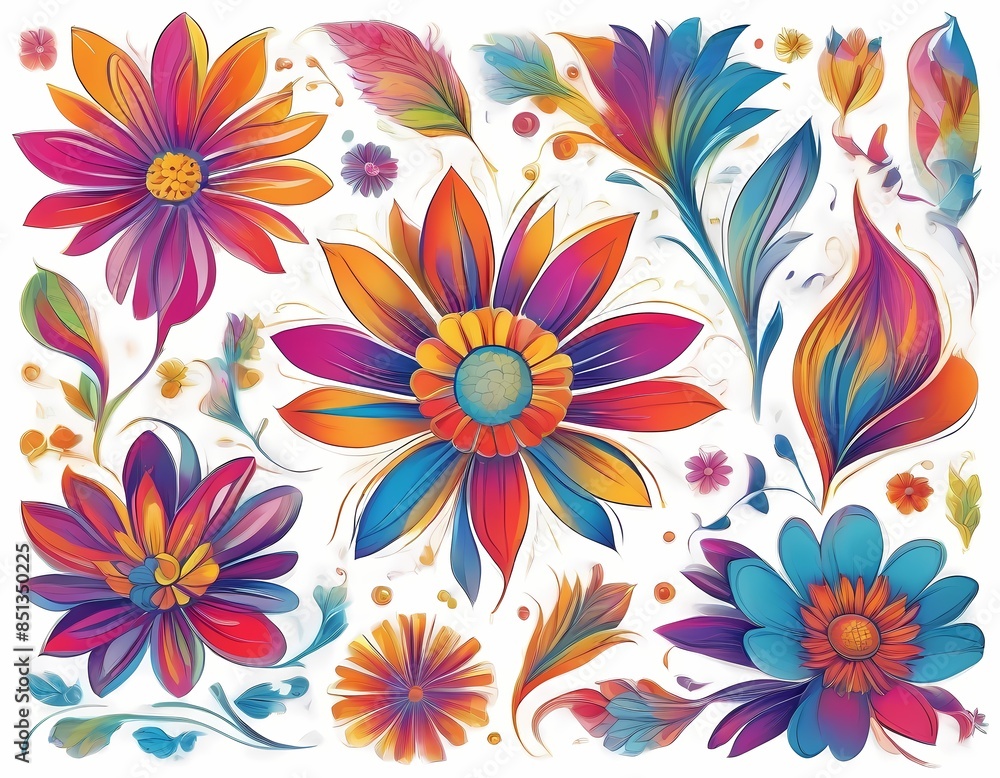 flowers colorful illustration background flowers colorful illustration background