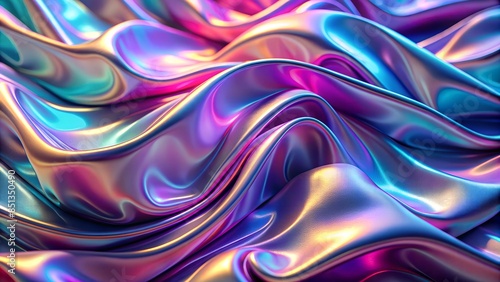 Iridescent chrome wavy gradient cloth fabric abstract