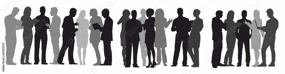 Group of Business People Silhouette. Group of working business people on isolated white background. Group of Business People Silhouette. Group of working business people on isolated white background.
