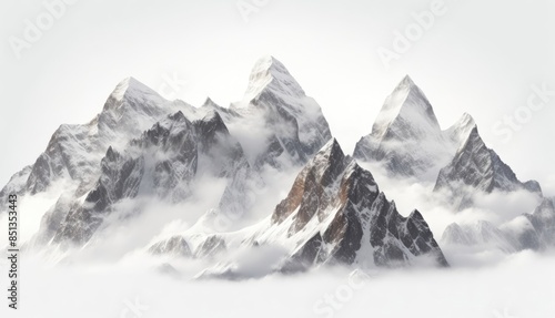 Snowy mountains Isolate on white background © eartist85
