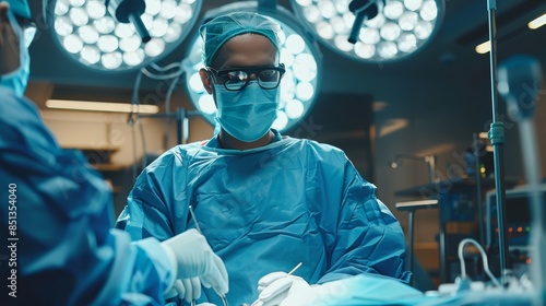 The focused surgeon operating photo