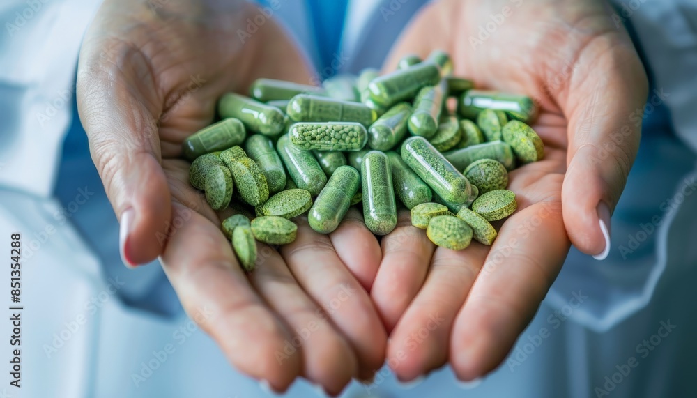 Doctor recommended probiotic supplements to a patient, clinical setting, professional and informative, healthcare environment Doctor recommended probiotic supplements to a patient, clinical setting, professional and informative, healthcare environment