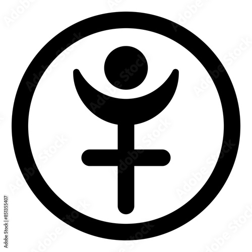 Get this glyph icon of pluto symbol 