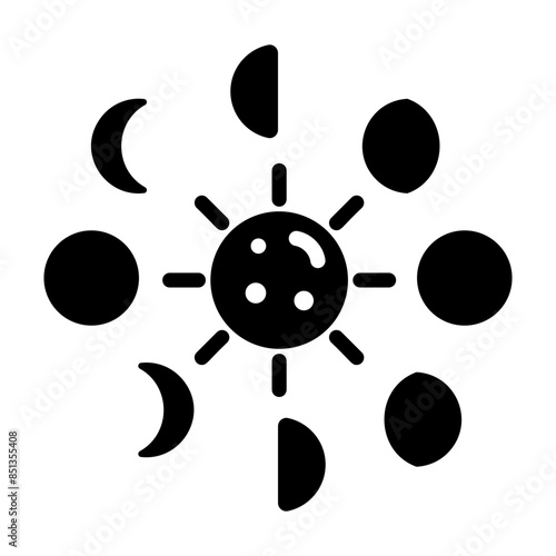 Handy glyph icon of lunar phase 