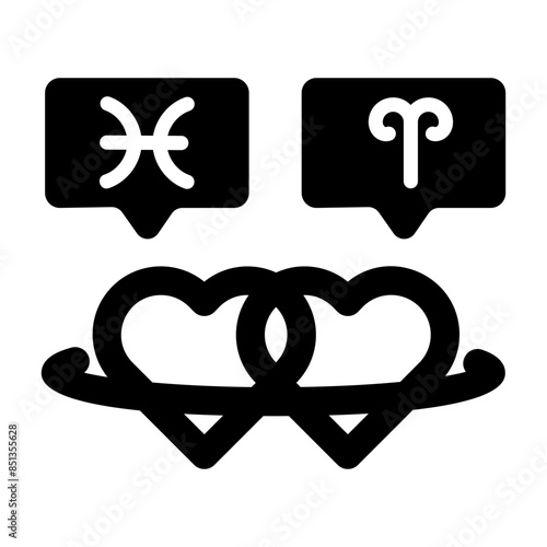 Download this glyph icon of zodiac compatibility 