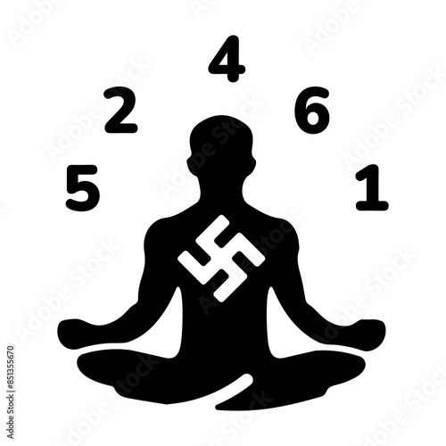 Editable glyph icon of a numerologist 
