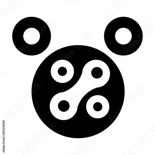 A filled style icon of radium symbol 