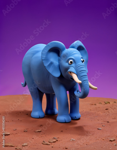Claymation, toon elephant character, mala.