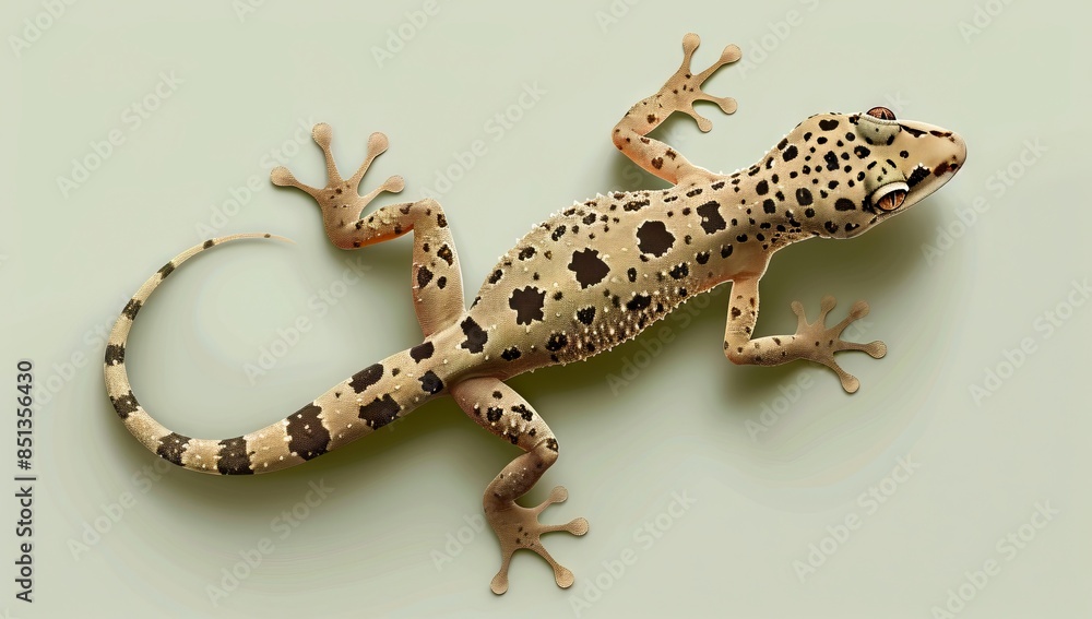 Naklejka premium A gecko is shown on a white background.
