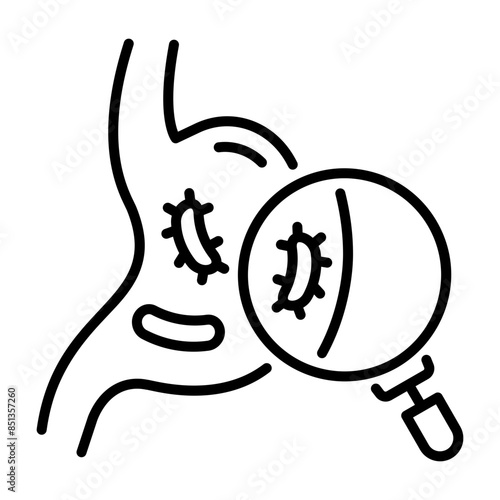 Latest outline icon of stomach cancer 