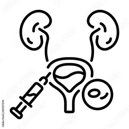 A line style icon of bladder botox 