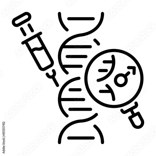 Trendy line style icon of hormone therapy 