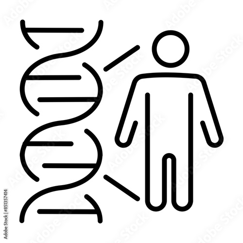 Easy to edit line icon of genetic factors