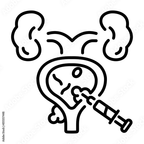 Check out line icon of prostate biopsy