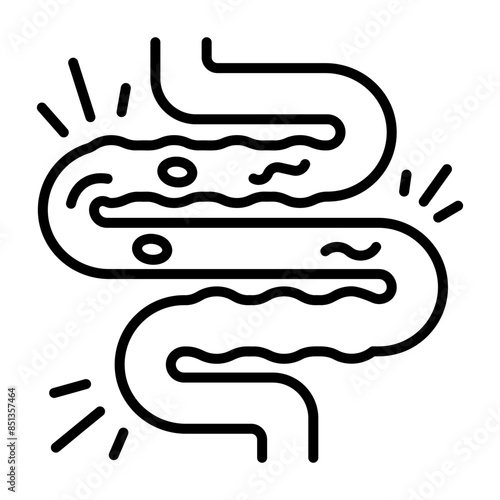 A line style icon of constipation 