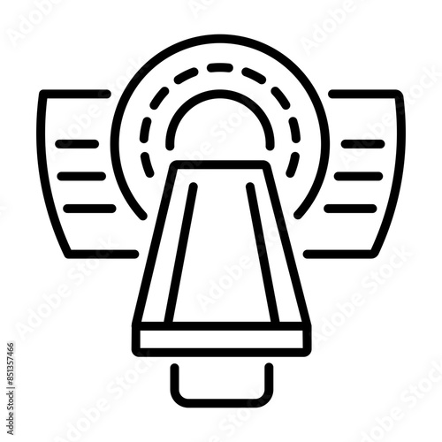 An editable line icon of mri scan 