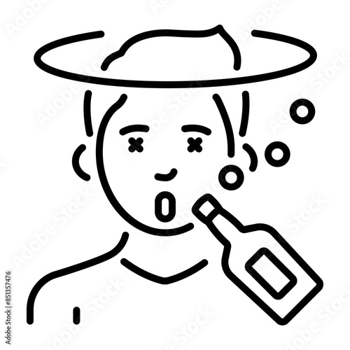 Premium line style icon of alcohol consumption 