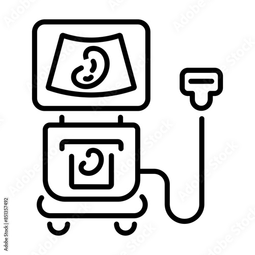 An outline icon of diagnostic sonography
