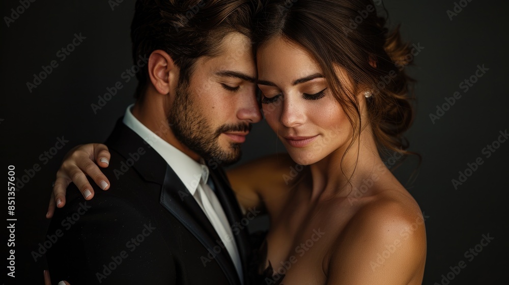 Young couple posing close together Young couple posing close together