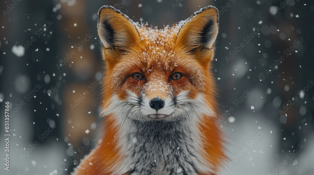 Red fox in winter snow Red fox in winter snow