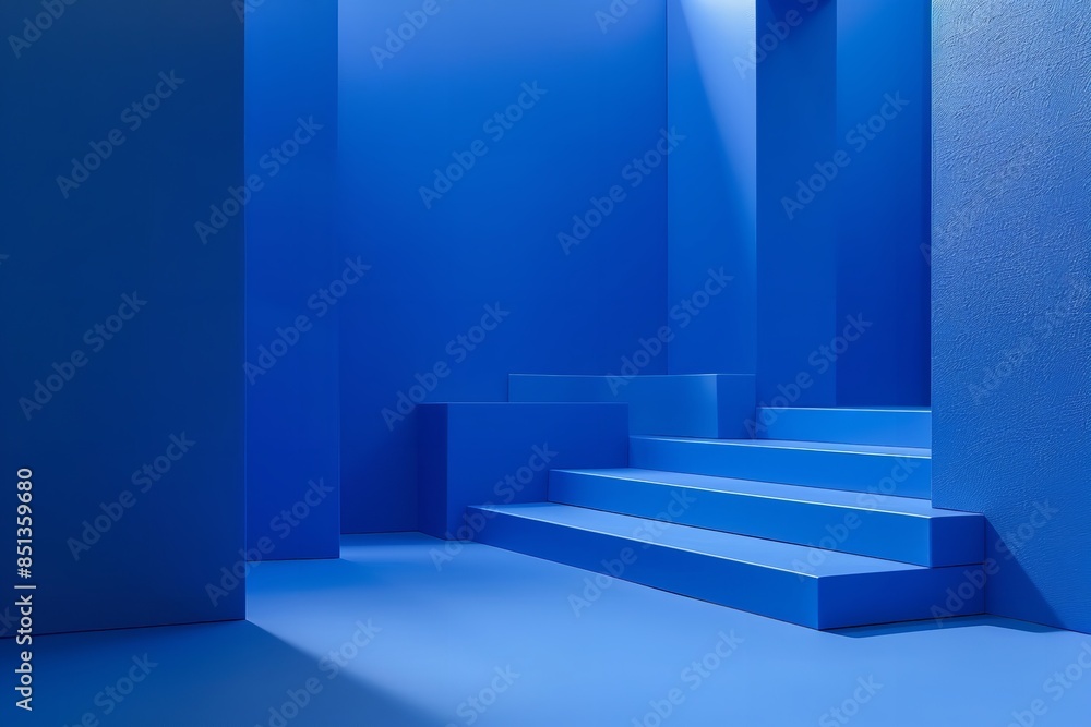 Obraz premium Blue, minimalistic, universal background for presentations. Generative Ai