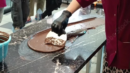 Master chocolatier shows a master class on making chocolate