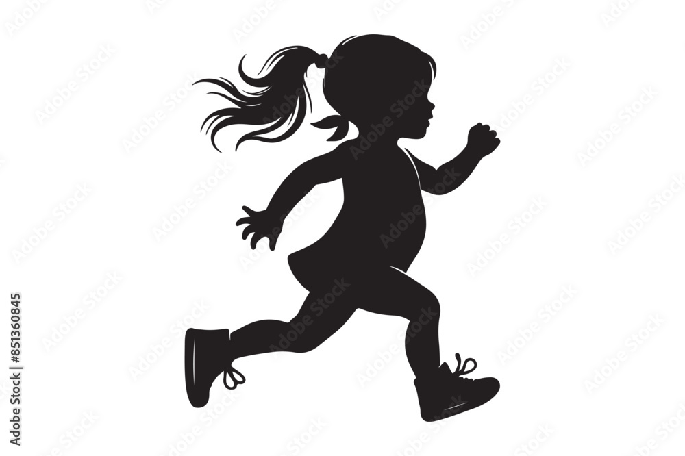Silhouette of a Baby running fast. Vector speed illustration Silhouette of a Baby running fast. Vector speed illustration